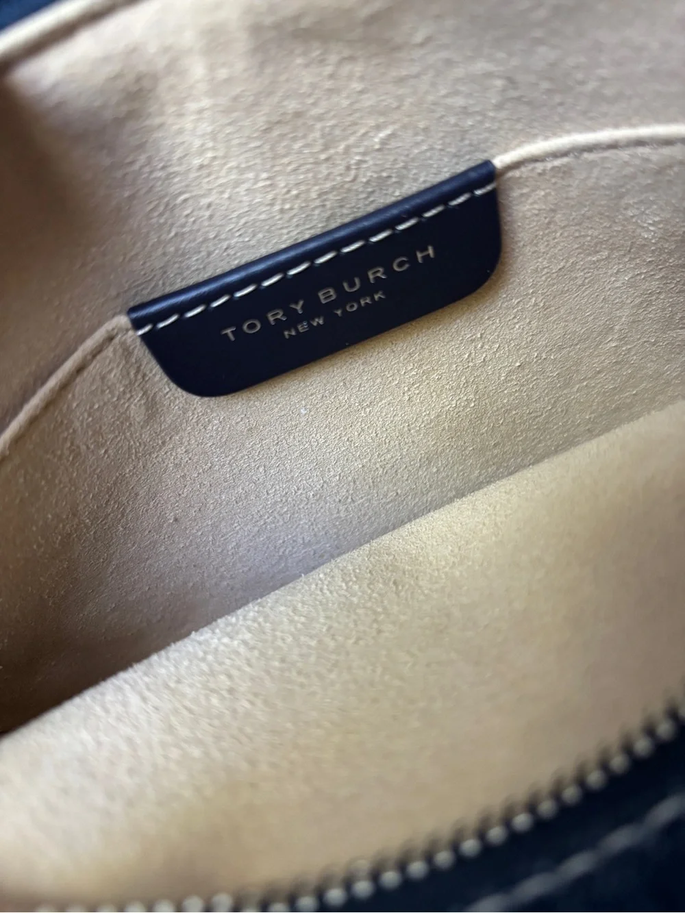 New Tory Burch Mini Miller Denim Crossbody Bag Blue Logo Jacquard Strap